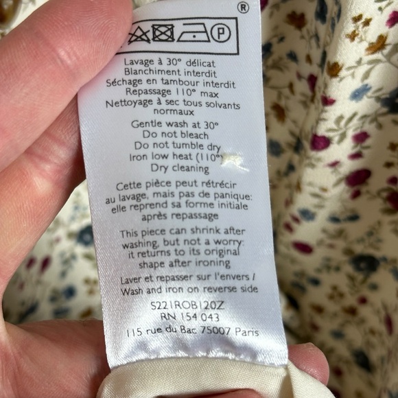 Sezane Ophelia Dress Midi Prairie Size 34 French US 2 Bow Front Fairy Bohemian - Picture 10 of 16